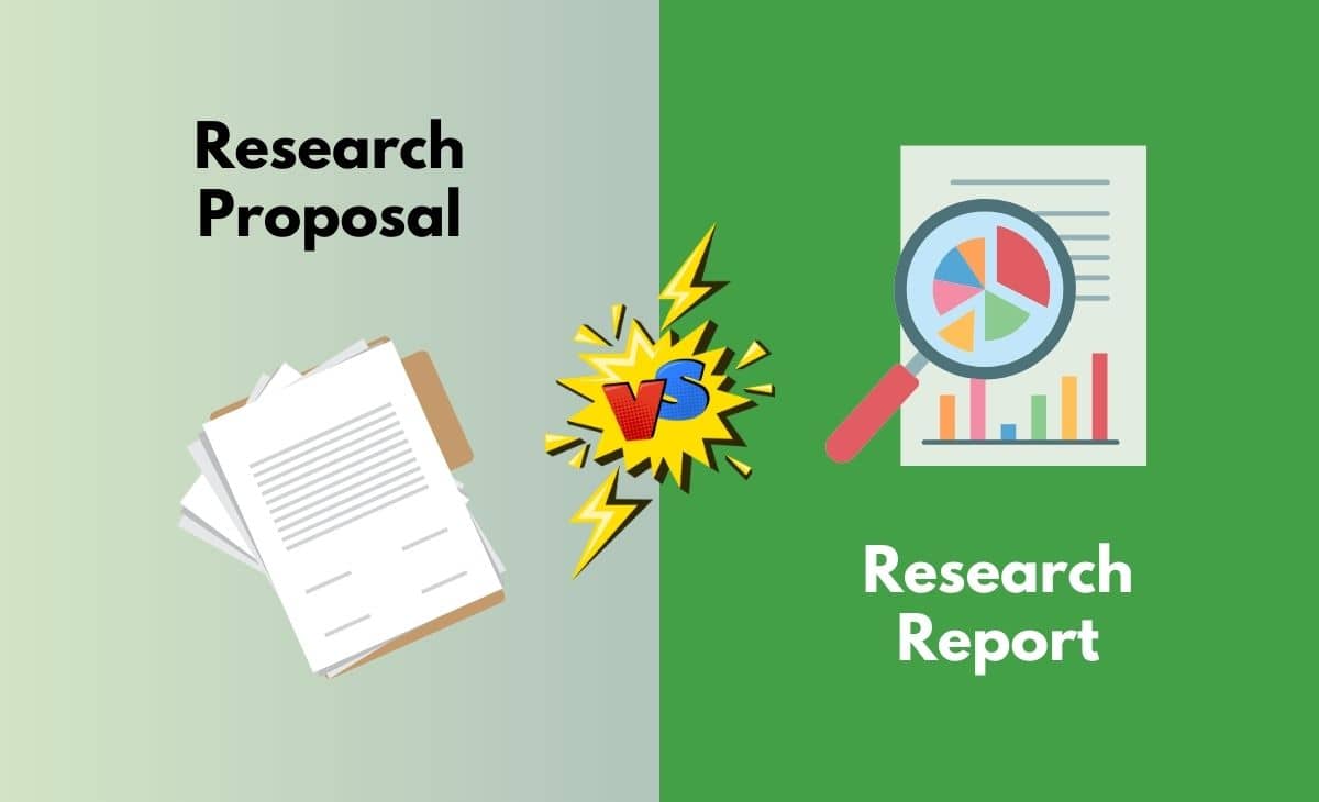 research proposal and report differences